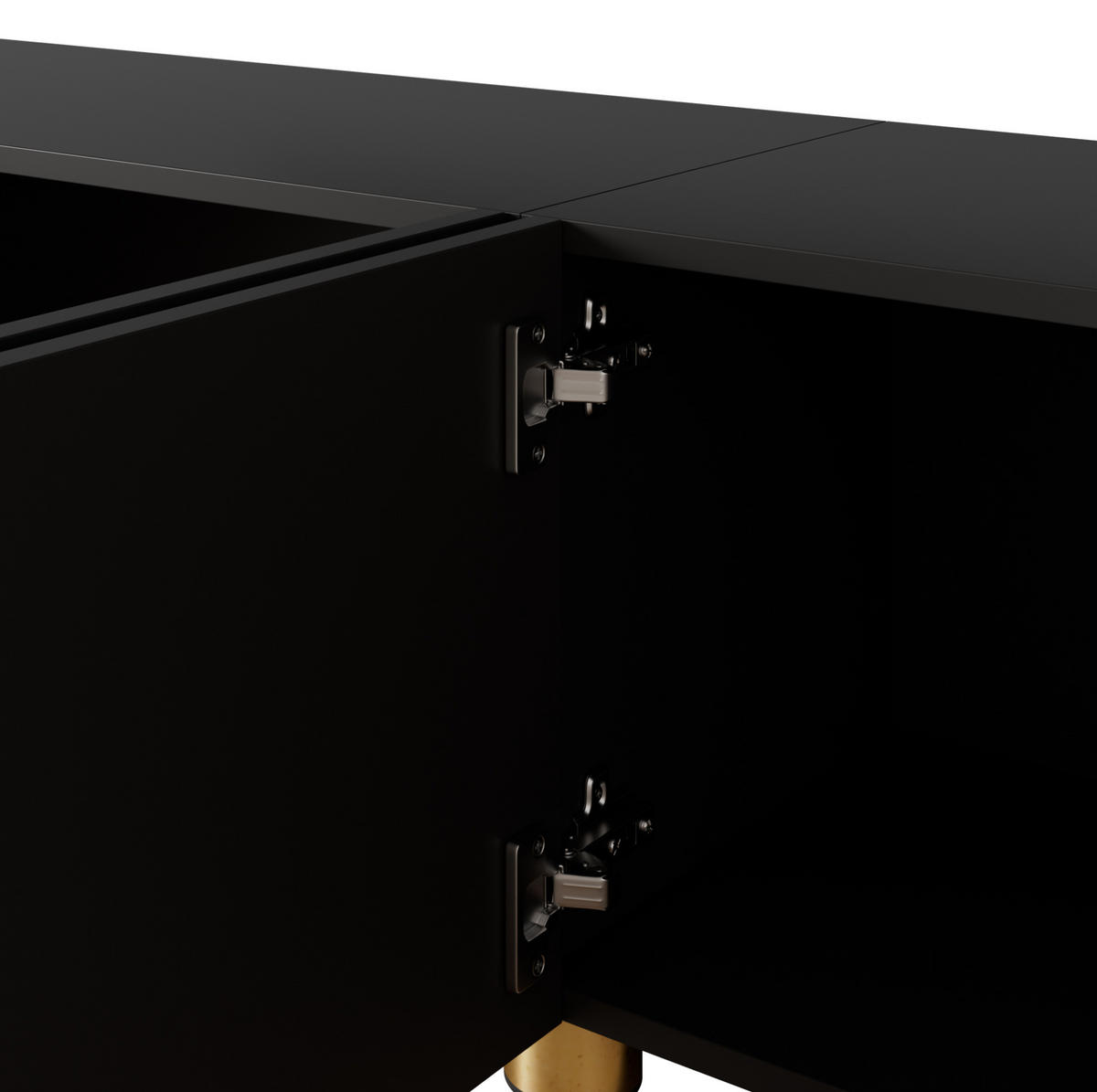 TV-SCHRANK mit 4 Türen 180 x 35 x 40 cm Schwarz mit Metallfüßen - Schwarz, Holzwerkstoff (35/40/180cm) - Beauniv