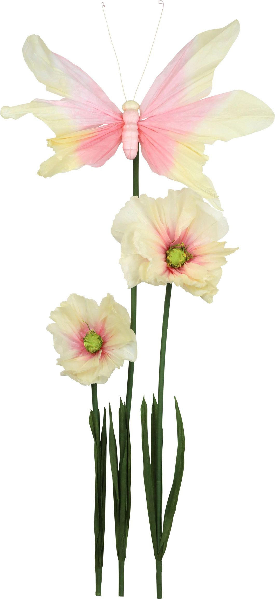 RIESENBLUMEN Papillon Rosa 3-tlg. - Weiß, Papier (140cm) - FURNARO