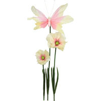 RIESENBLUMEN Papillon Rosa 3-tlg. - Weiß, Papier (140cm) - FURNARO