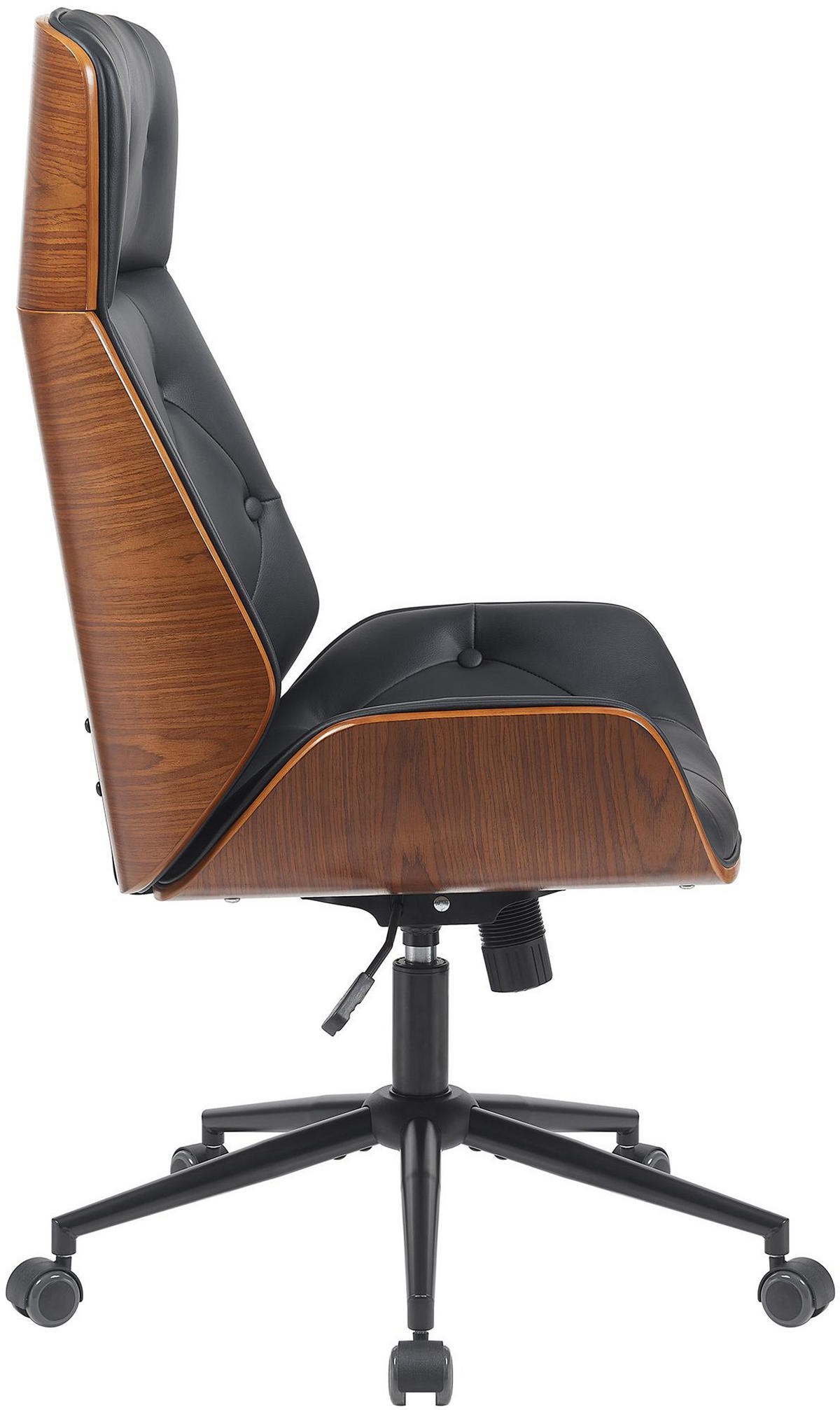 BÜROSTUHL Drayk walnuss/schwarz schwarz - Schwarz, Metall (58/120/66cm) - TPFLiving