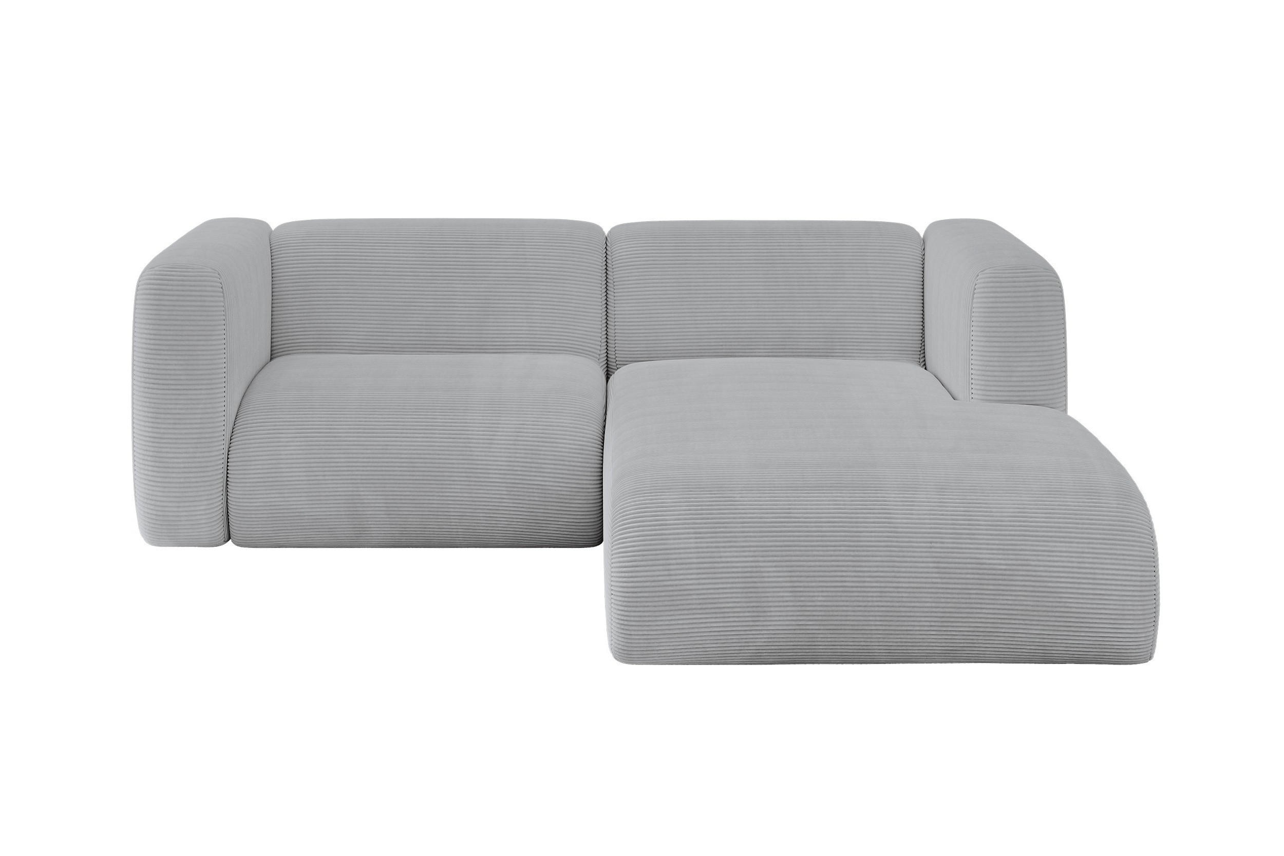 ALTDECOR ROHOVÁ SEDAČKA S PRAVOU OTOMANOU MIRA-L1 227x179x89 Šedá Manšestr