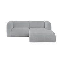 ECKSOFA Ottomane Rechts MIRA-L1 227x179x89 Grau Cord - Blaugrau/Schwarz, Holzwerkstoff/Kunststoff (227/179cm) - ALTDECOR