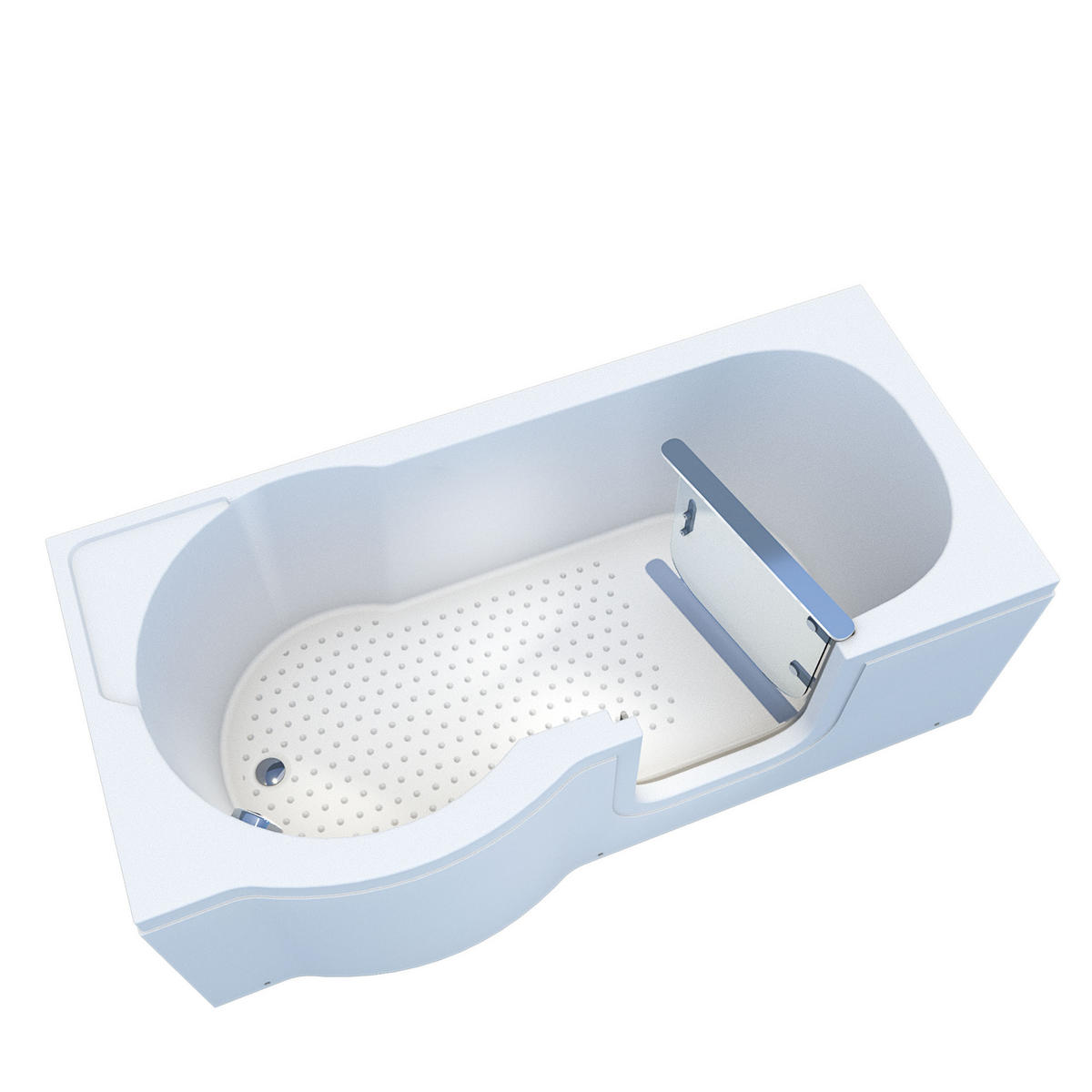 SENIORENBADEWANNE mit Tür S12-R 85x170cm - Weiß, Glas/Kunststoff (170/60/85cm) - AcquaVapore by Sandra Jentho