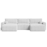 ECKSOFA U Aurora Grau - Grau, Holz/Textil (369/145cm) - Graingold