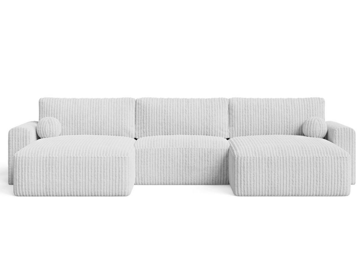 ECKSOFA U Aurora Grau - Grau, Holz/Textil (369/145cm) - Graingold