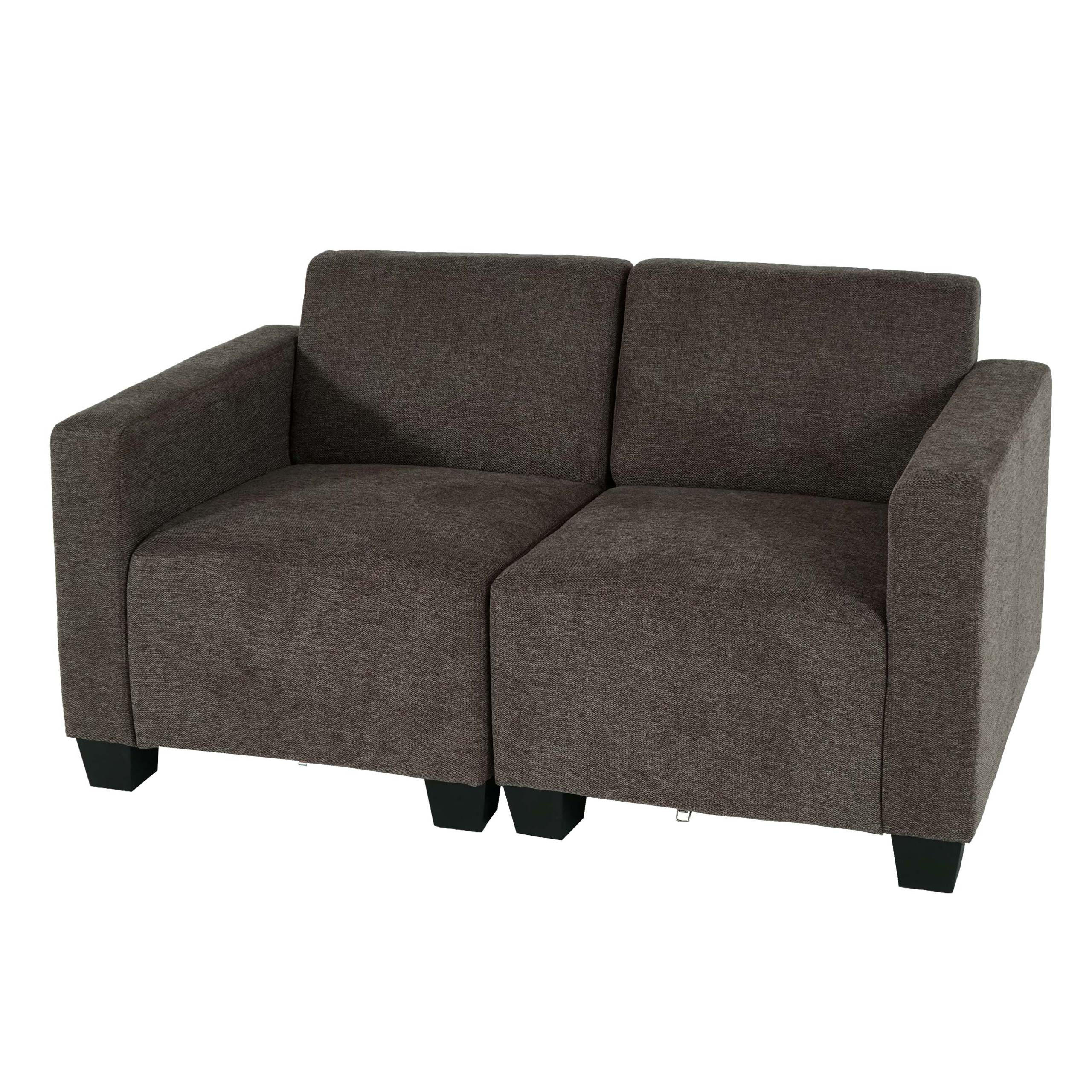 2-SITZER SOFA COUCH MODULAR Braun - Braun, Textil (136/76/72cm) - MCW