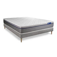 BETT Actilatex zen Latex und Memory-Schaum 160 x 220 cm h1 - Kit Bettgestell Grau - Beige/Grau, Holz (160/220cm) - ACTISOM