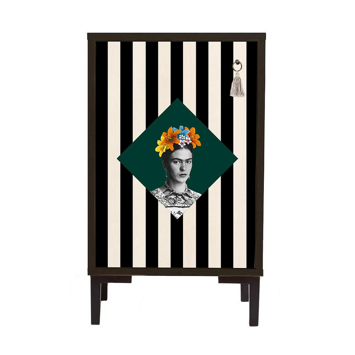 NACHTTISCH aus MDF mit FRIDA - Schwarz/Weiß, Holzwerkstoff (30/65/40cm) - RNT By Really Nice Things