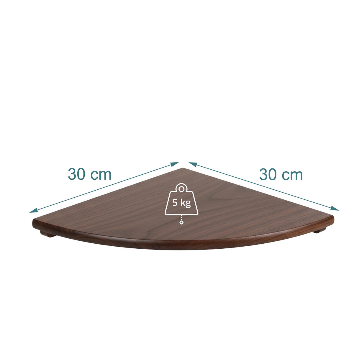 ROHOVÁ pol. - hnedá, drevo (30/3/30cm) - Relaxdays