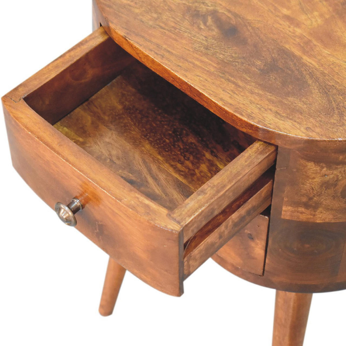 NACHTTISCH Mini - Kastanienfarben/Messingfarben, Holz/Metall (35/50/25cm) - Artisan Furniture