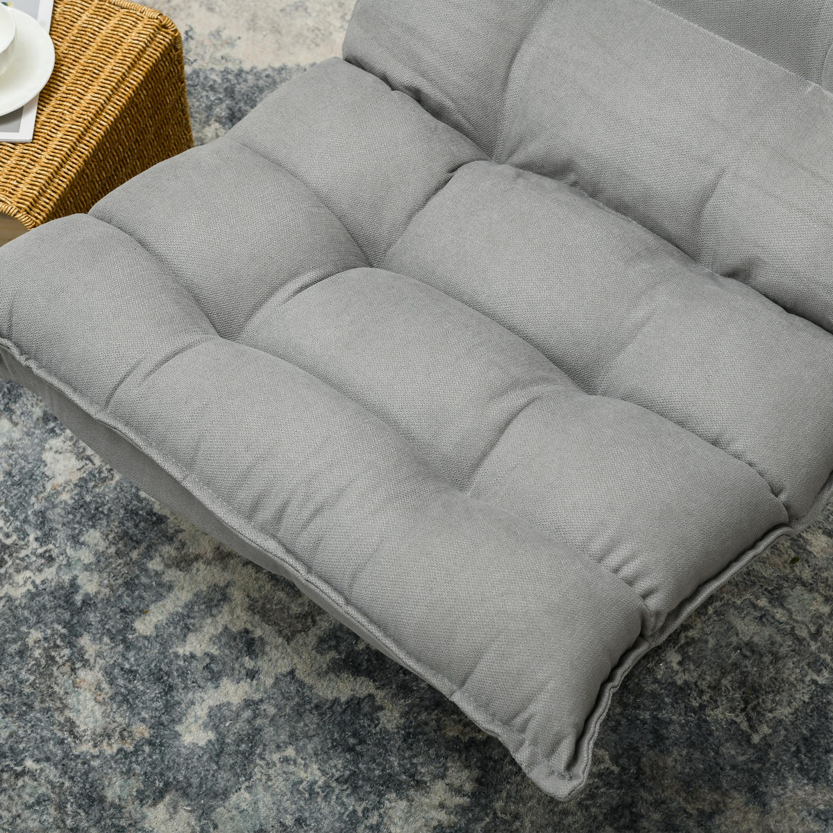 RELAXSESSEL Stahl, Samt, Hellgrau - Hellgrau, Metall (70/95/62cm) - HOMCOM