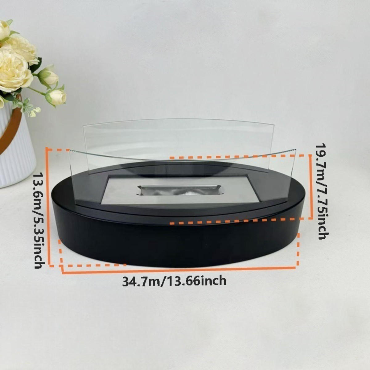 BIOETHANOL-KAMIN Schwarz 34.5/13.6/19.7 cm - Schwarz, Metall (19.7/13.6/34.5cm) - Authentics