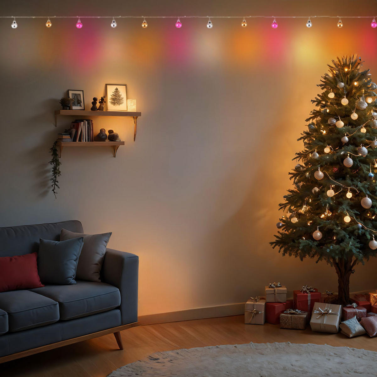 LED LICHTERKETTE Metall Bunt - Multicolor, Metall (220/2.5/2.6cm) - Globo Lighting