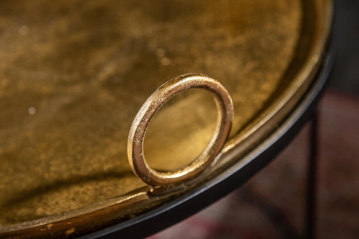 COUCHTISCH ELEMENTS Metall Gold 60 cm - Goldfarben/Schwarz, Metall (62/62/45cm) - riess-ambiente