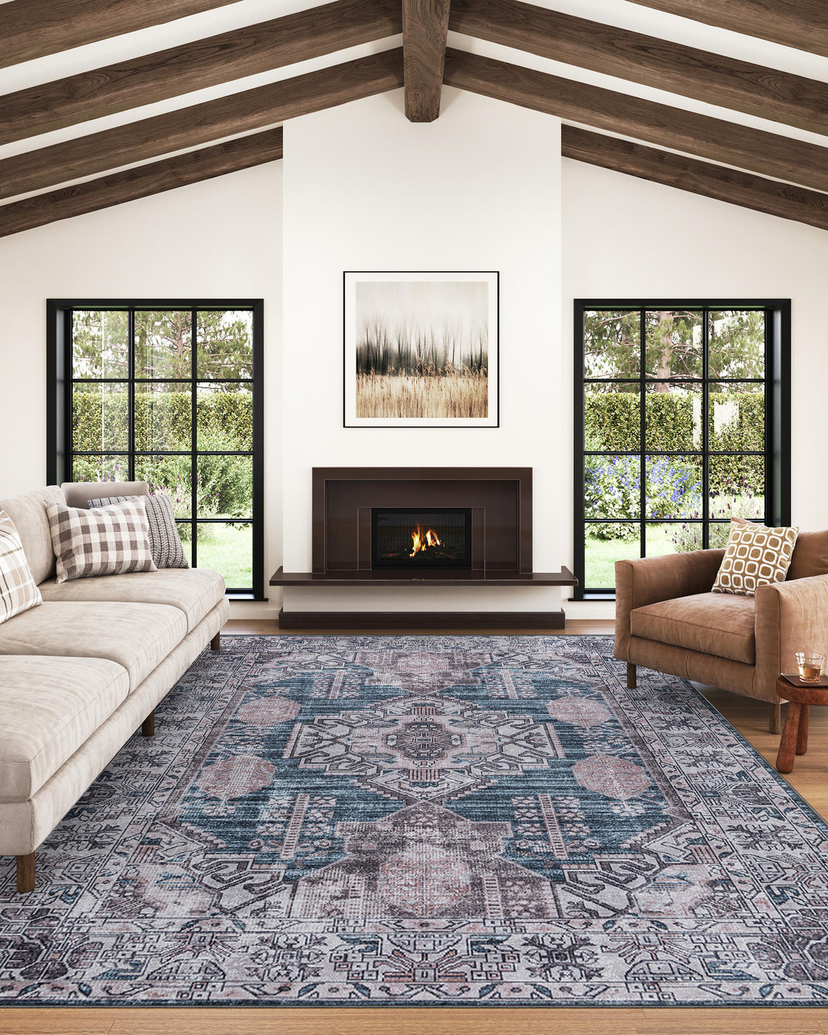 TEPPICH DUBAI petrol orientalisch 120/180 cm - Petrol, Textil (120/180cm) - Tapiso