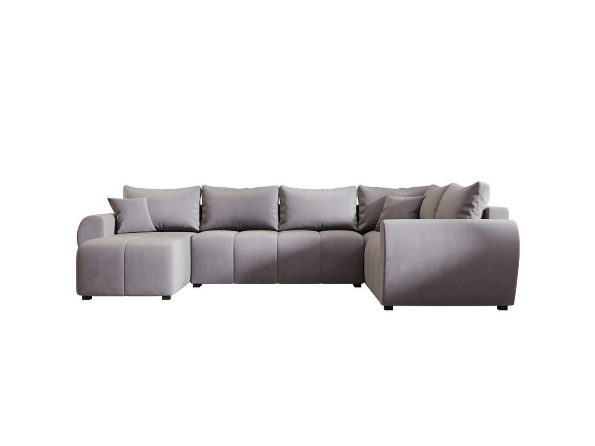 WOHNLANDSCHAFT MOLISA U PLUS Itaka 50 Rechts mit Schlaffunktion - Grau, Textil (303/82/208cm) - Bedante