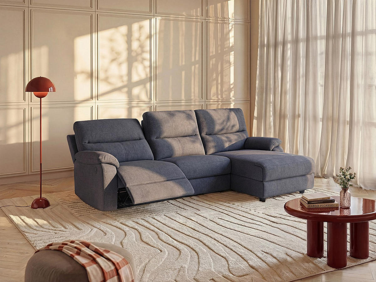 RELAXSOFA - 4 Personen - stoff - anthrazitgrau Lunano - Anthrazit, Textil (234/98/170cm) - Vente-Unique
