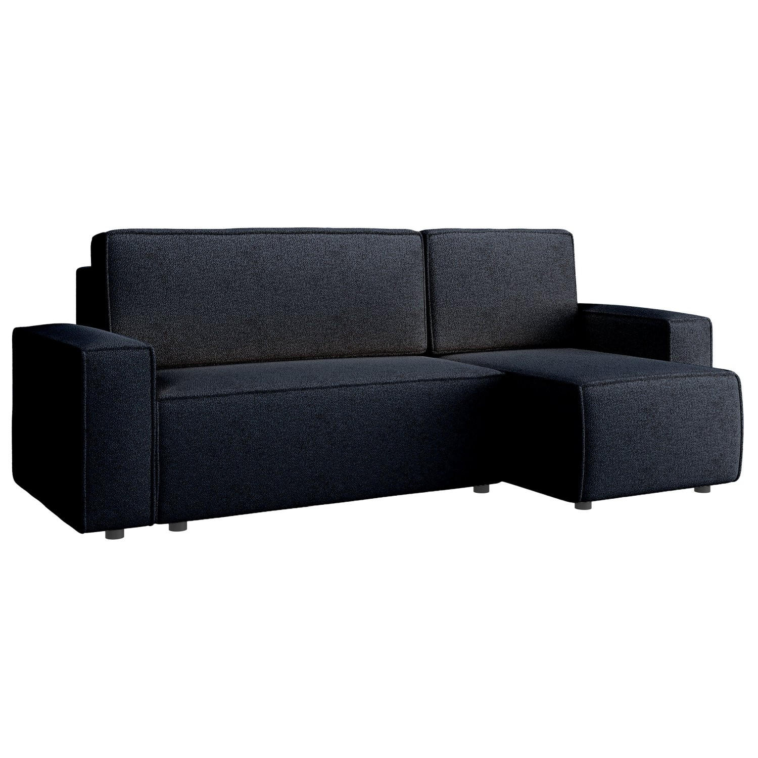 ECKSOFA Copertino Dunkelblau beidseitig montierbar - Schwarz/Dunkelblau, Kunststoff/Textil (244/145cm) - Selsey