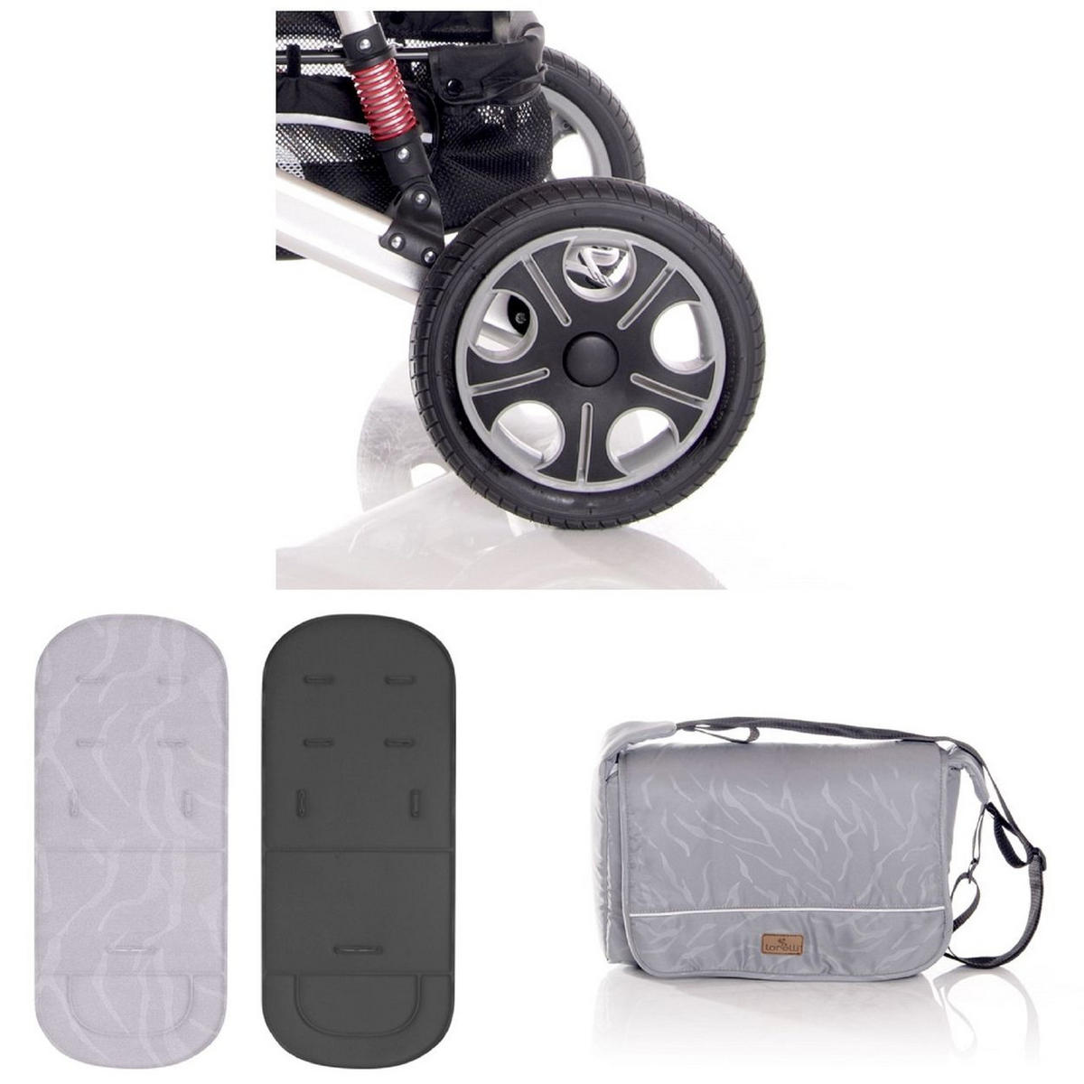 KINDERWAGEN Lora grau faltbar Gummiräder Tragetasche Sportsitz Fußabdeckung - Grau, Metall (85/68/112cm) - Lorelli