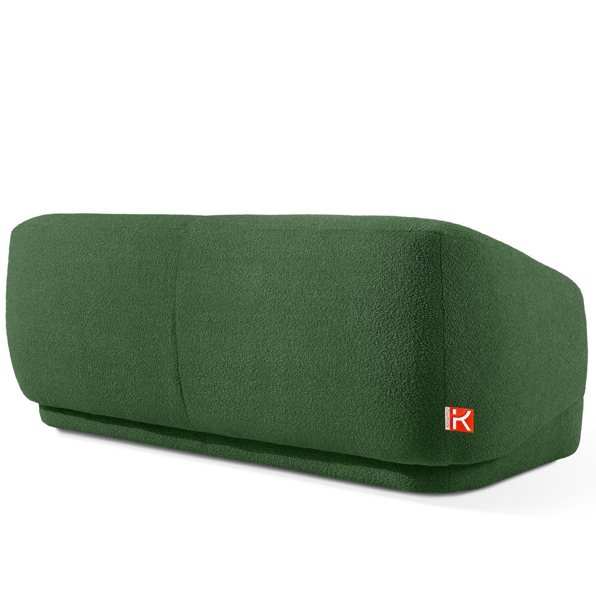 EINZELSOFA VIRA, Grün, Bouclé - Schwarz/Grün, Holz/Holzwerkstoff (210/84/100cm) - KONSIMO®