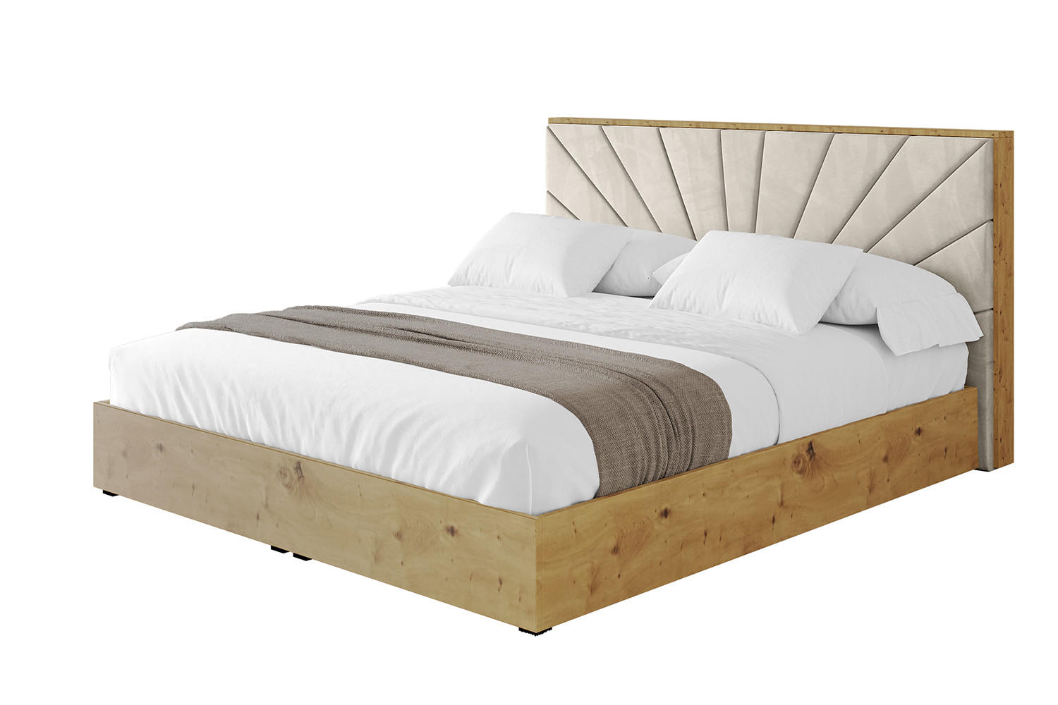 POLSTERBETT mit Bettkasten und Lattenrost, Bett mit Matratze H3/H4 - ENZO6 180x200 Beige - Beige, Holzwerkstoff/Textil (180/200cm) - ALTDECOR