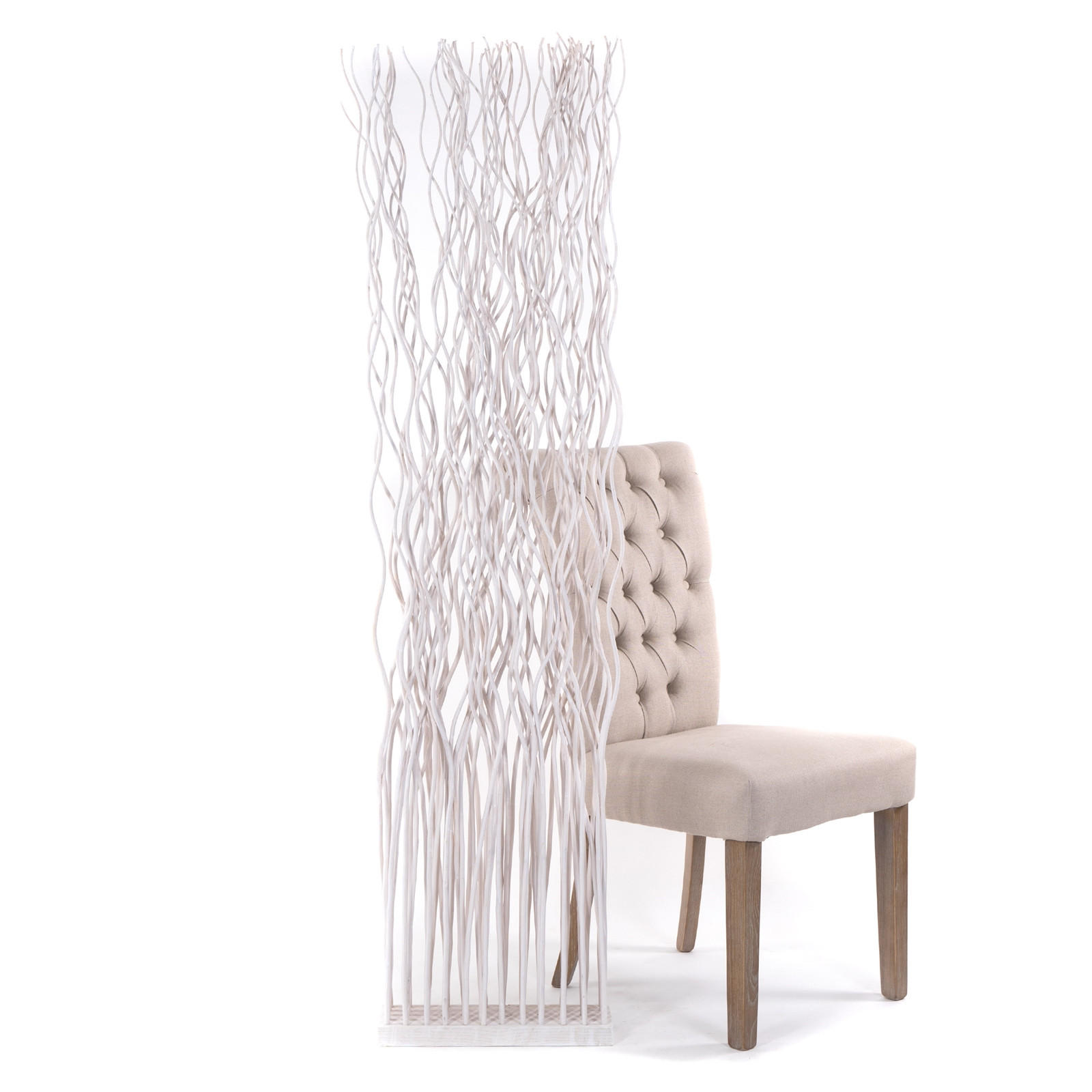 RAUMTEILER WAVE Weidenzweige weiß - Weiß, Naturmaterialien (40/170/12cm) - DESIGN DELIGHTS