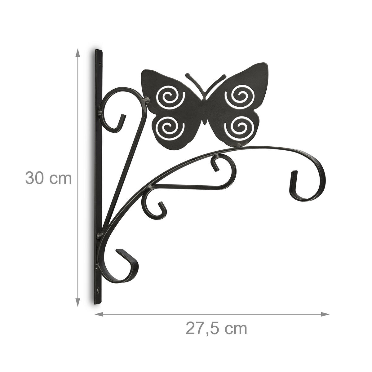 BLUMENHAKEN - Schwarz, Metall (27.5/30/2cm) - Relaxdays