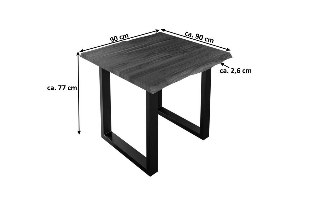 ESSTISCH LAUREN - Nussbaumfarben/Walnussfarben, Holz/Metall (90/90/77cm) - SAM