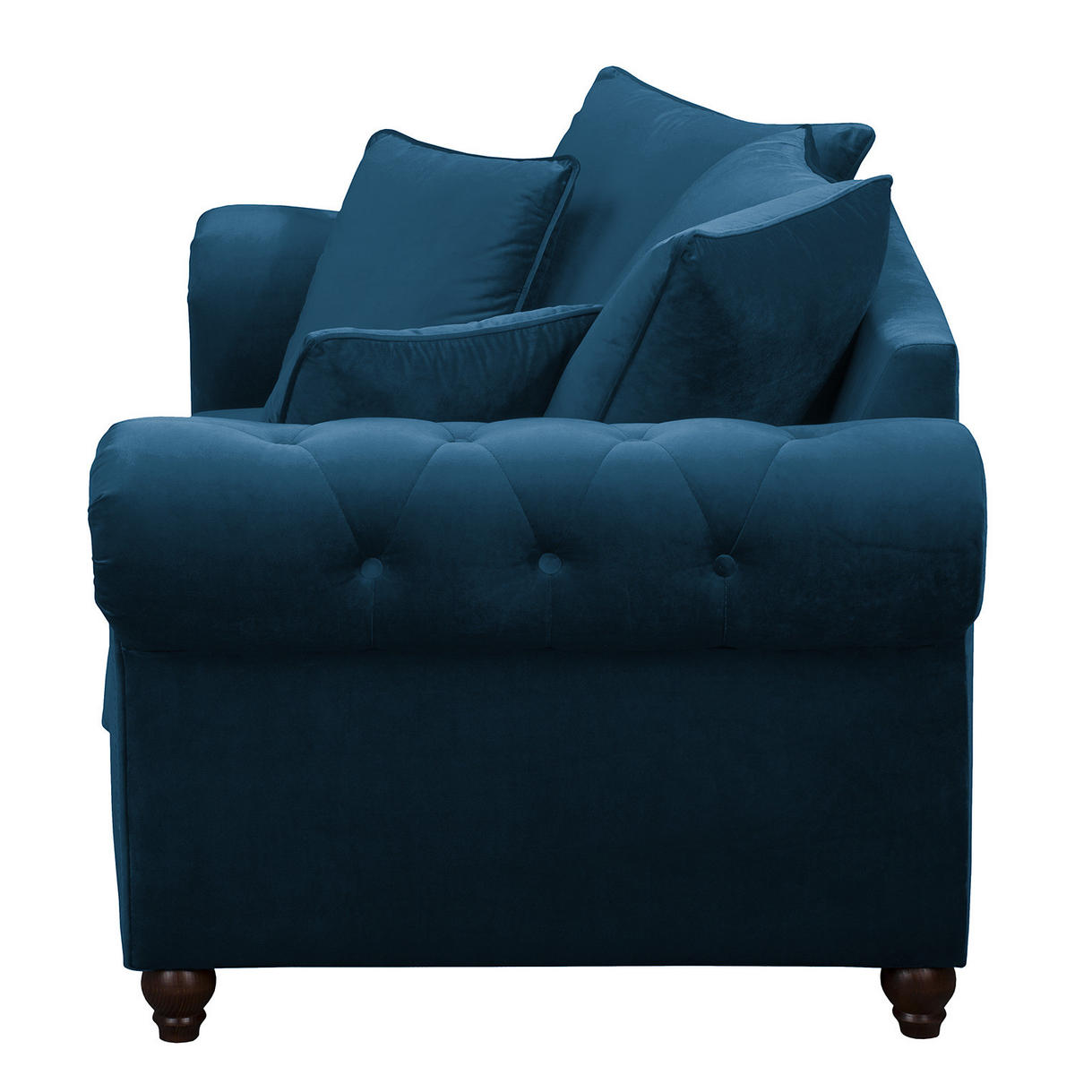 2-SITZER SOFA - Samt - Dunkelblau, Textil (180/90/93cm) - home24