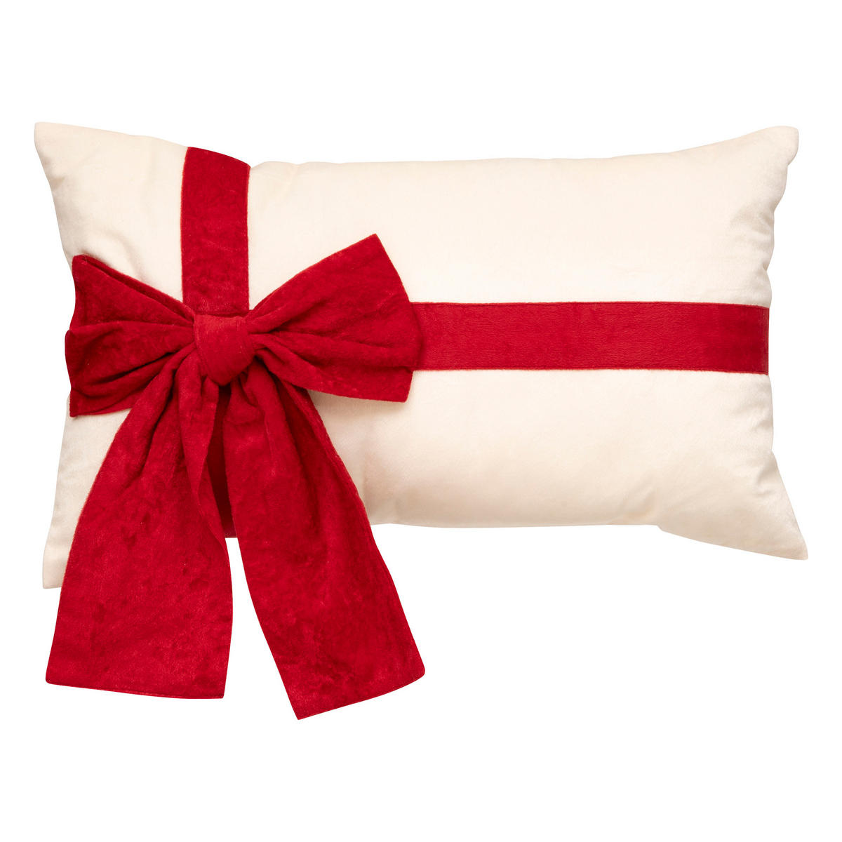 SAMTKISSEN Schleife 30/50 cm - Weiß, Textil (10/50cm) - Atmosphera Createur d´interieur