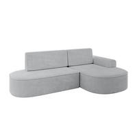ECKSOFA mit Schlaffunktion und Bettkasten Ottomane Rechts MARI-L1-S - 283x167x85 cm Grau Cord - Graphitfarben/Schwarz, Holzwerkstoff/Kunststoff (167/283cm) - ALTDECOR