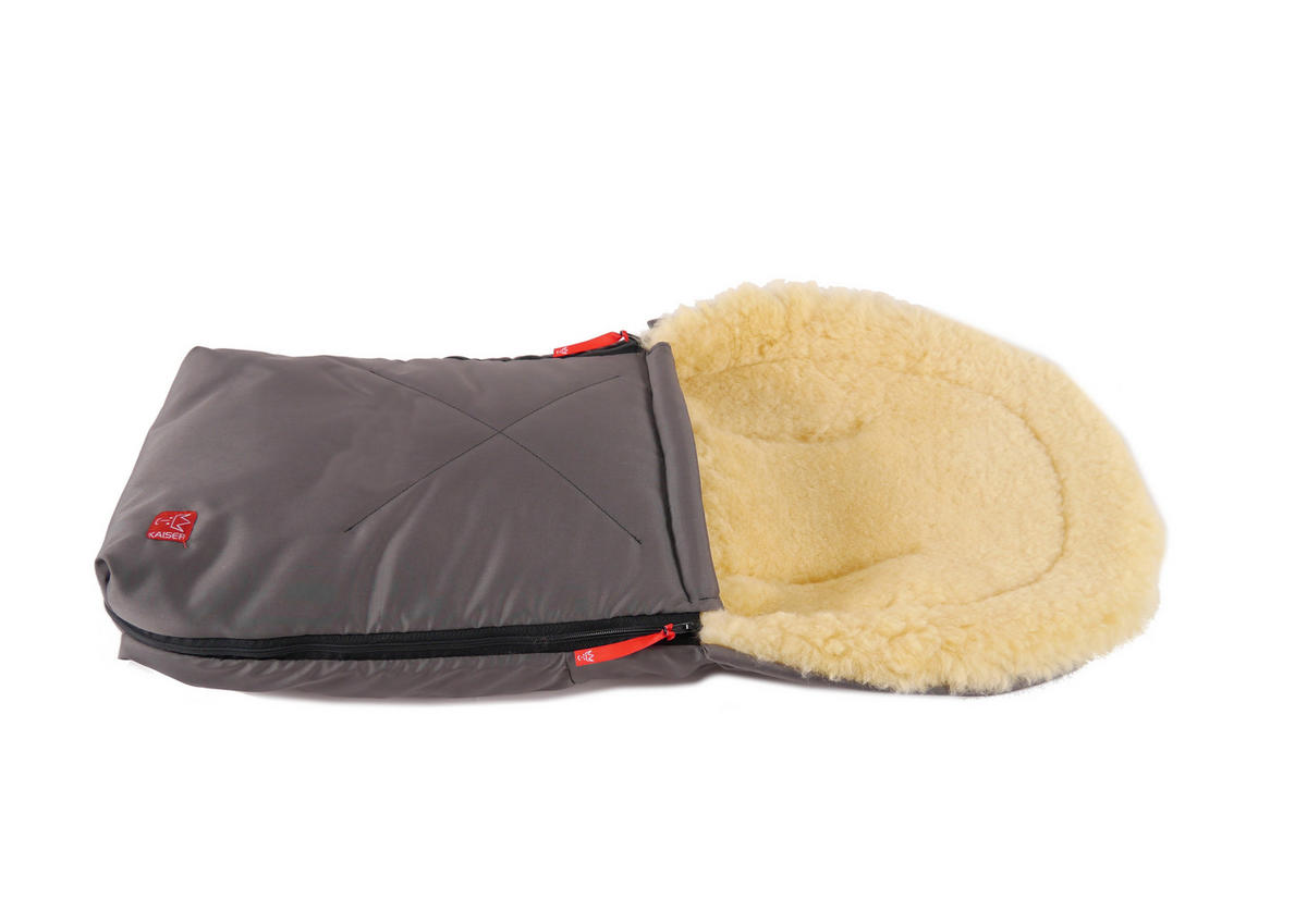 LAMMFELL-BABYSCHALENFUSSSACK Emma, anthracite - Grau, Fell (37/7/80cm) - Kaiserbaby