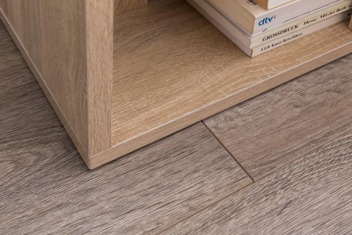 BEISTELLTISCH Holz 3 Ablagen Melaminbeschichtung BRENTA, Beige 35x30x61 cm - Beige, Holz (30/35/61cm) - KADIMA DESIGN