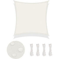 SONNENSEGEL 2 x 2 m Cremeweiß Wasserdicht PES Polyester - Creme, Textil (33/24cm)