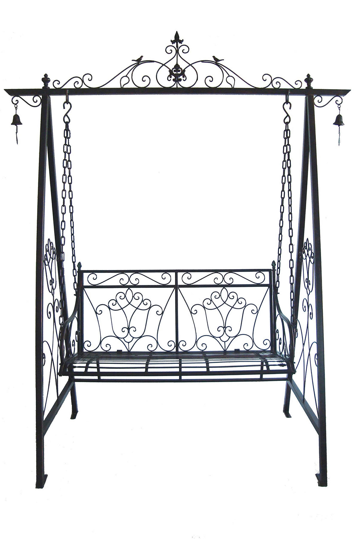 GARTENSCHAUKEL Rico Metallschaukel - Schwarz, Metall (178/220/89.5cm) - DELUKE
