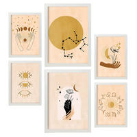 POSTER Set Mit 6 Mystischen Sammlung A3 & A4 Weißer Rahmen - Weiß, Papier (29/3cm) - Nacnic