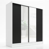 SCHWEBETÜRENSCHRANK 200 CM DUO Farbe: Weiß |schwarz - Schwarz/Weiß, Holzwerkstoff (200/215/60cm) - A&J MöbelLand