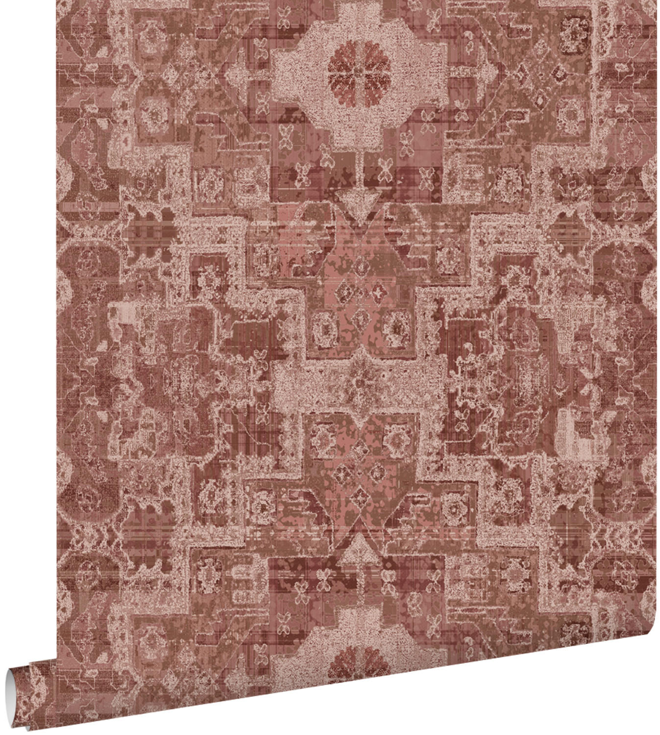 TAPETE orientalisches Kelim-Patchwork 50 x 900 cm - Pink, Papier (50/900cm) - ESTAhome