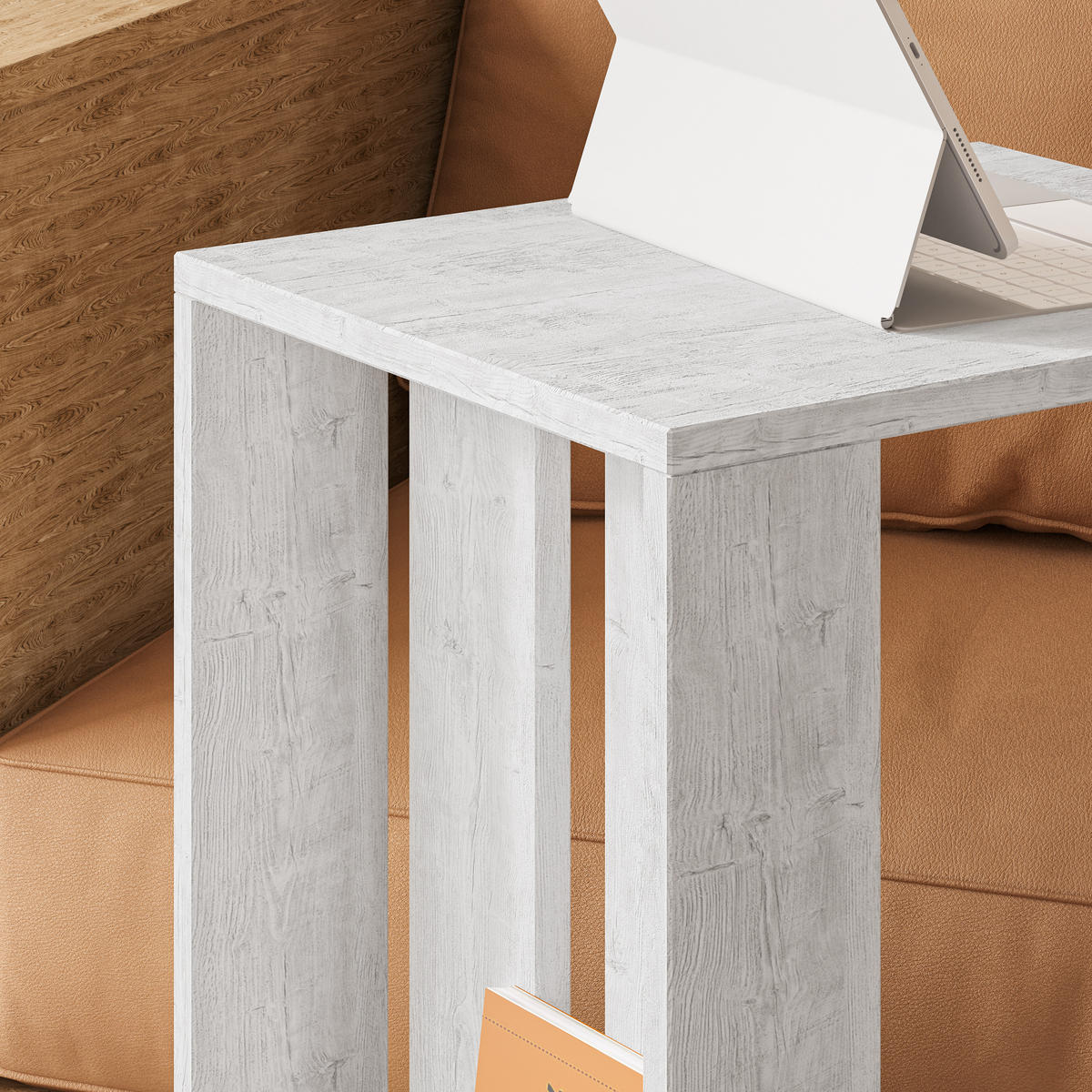BEISTELLTISCH Edi Antik Weiß 67/37/45 cm - Weiß, Holzwerkstoff (45/37/67cm) - Decortie
