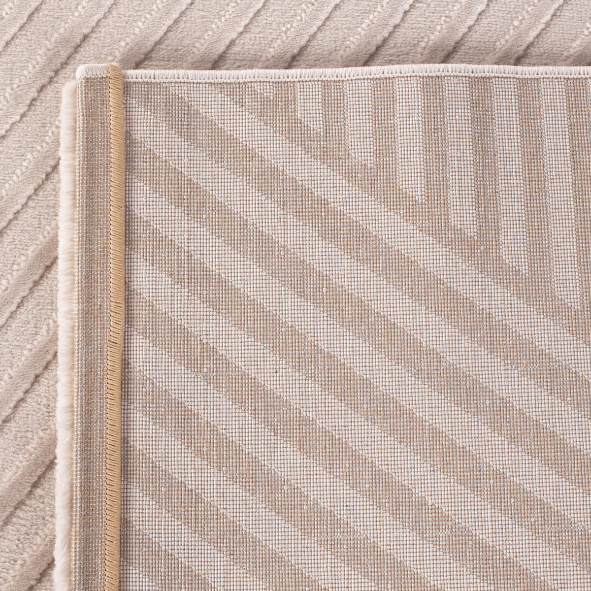 TEPPICH Kurzflor Skulptural Modern Waschbar Schlafzimmer Strapazierfähig Beige 160x230 cm – ILLER - Beige, Textil (160/230cm) - KADIMA DESIGN
