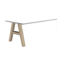 COMPUTERTISCH Edin 7 160 x 70 x 75 Schreibtisch eiche sägerau/weiß matt lack - Weiß, Holz (160/70/75cm) - 58aufmkessel