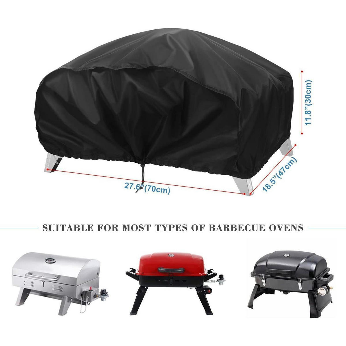 GRILL Abdeckhaube 70 x 47 x 30 cm wetterfest - Schwarz, Kunststoff (1/1/1cm)
