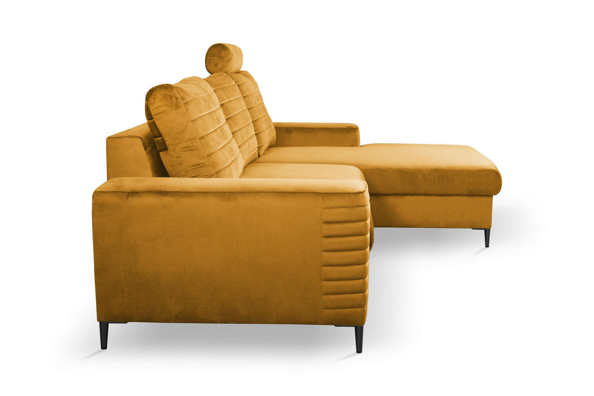 ECKSOFA NITRO R Gelb (Velluto 8) - Gelb, Holzwerkstoff (253/165cm) - Möblo