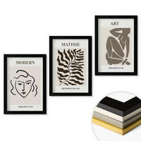 WANDBILDER 3er-Set - 20x30 cm Schwarzer Rahmen - Stilvolle Grafiken, Linien, Zeichen - Schwarz, Kunststoff (20/30cm) - ArtPrintCave