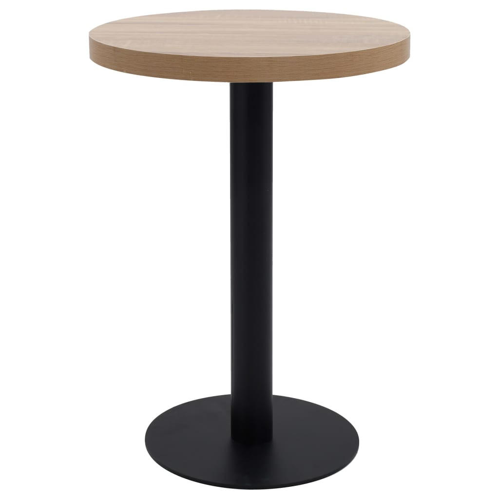 BISTROTISCH Industrial-Stil 60/75 cm aus Mdf, Stahl Hellbraun - Braun, Holzwerkstoff (60/60/75cm) - vidaXL