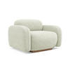 SESSEL Chenille Stoff Weiß - Weiß/Braun, Holz/Textil (110/73/95cm) - Makamii