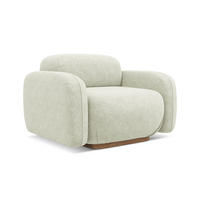 SESSEL Chenille Stoff Weiß - Weiß/Braun, Holz/Textil (110/73/95cm) - Makamii