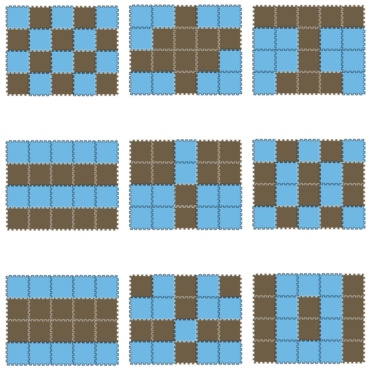 SPIELMATTE ab Null - 180/90/1 cm Puzzlematte Blau - Multicolor, Kunststoff (30/30cm) - Littletom