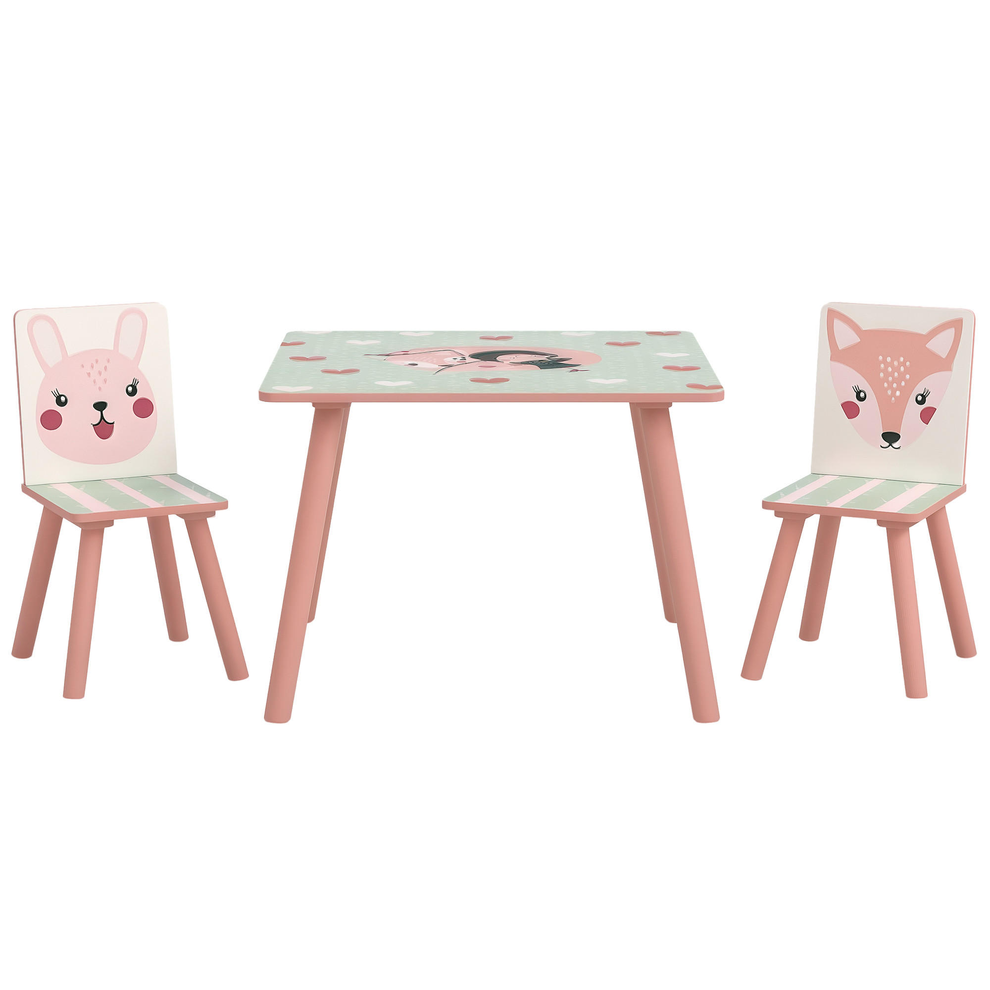 KINDERSITZGRUPPE DE-17516 mit Tiermotiv Rosa - Pink, Holzwerkstoff (60/44/60cm) - ComfortXL