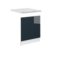 FRONTBLENDE Fame-Line Dunkelblau Hochglanz 60 cm, AP Marmor - Weiß/Dunkelblau, Holzwerkstoff (60/67.4/1.6cm) - Vicco